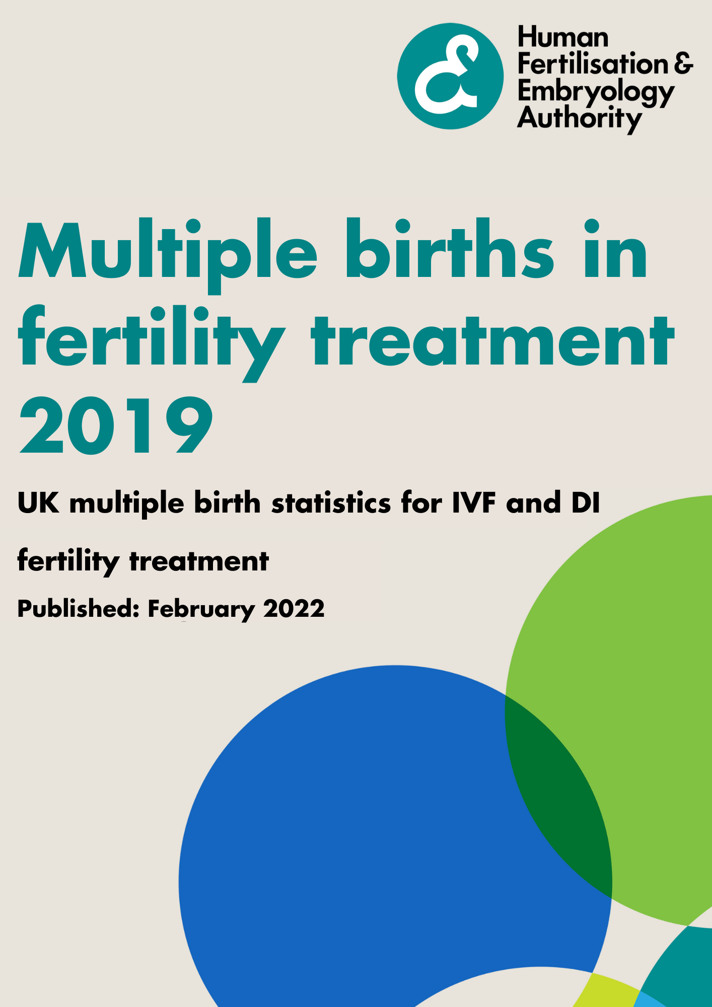 Multiple births in fertility treatment 2019 - cover image.